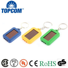 Venta al por mayor de la promoción que usa el PVC recargable solar LED Keychain